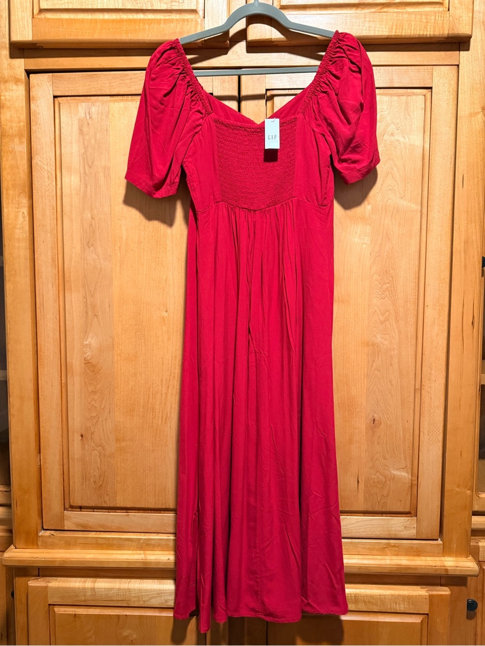 GAP Collection Red Maxi Dress with Gathered Bodice - Picture 2 of 3